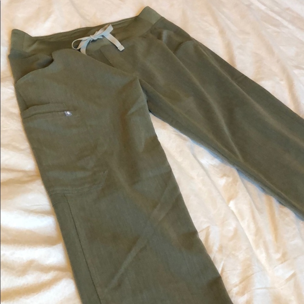 Heather olive Figs scrub pants